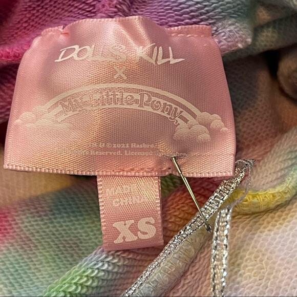 My Little Pony  X Dolls Kill Friendship Is Magic Tie Dye Hoodie XS NWT - Picture 3 of 11